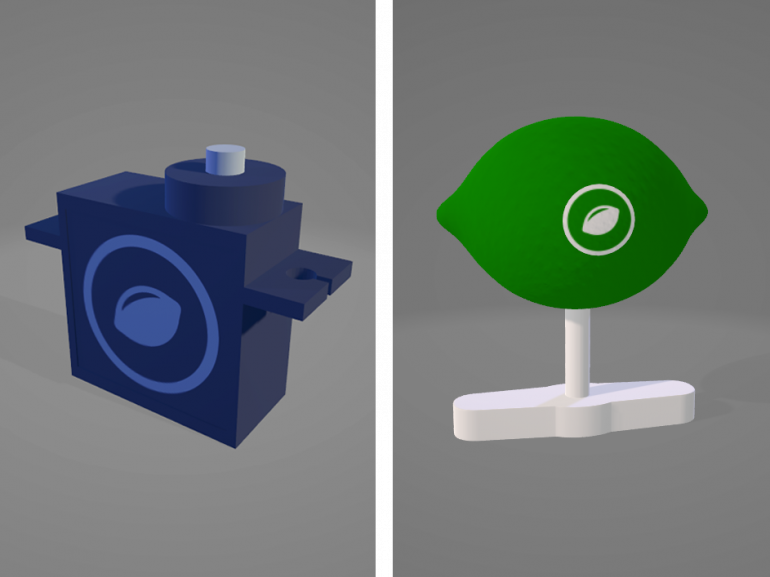 Servomotor und Limette als 3D Model