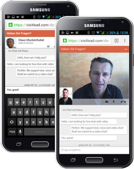 Onsite Chat für Mobilgeräte (c) VisitLead.com