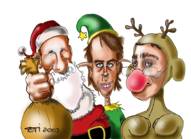 Philipp, Flo und Bernd in einer Illustration von Toti