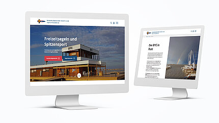 Desktop-Screen mit der BYC-Website