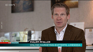 LIMESODA CEO Philipp Pfaller im ORF-Interview für das ZIB MAGAZIN