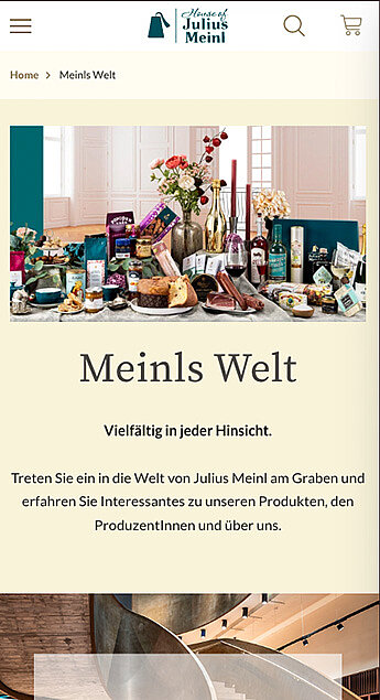 Meinls Welt in Mobilansicht