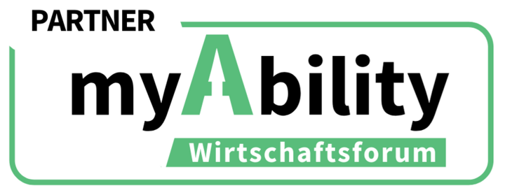 LIMESODA ist Mitglied bei myAbility PartnerBadge des myAbility Wirtschaftsforums. Zeigt das myAbility Logo in einer grünen Umrahmung mit dem Schriftzug >Partner<.