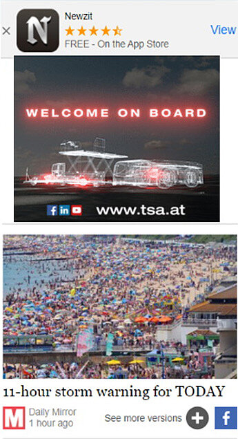 Sujet Welcome in Artikel auf Mobilgerät.