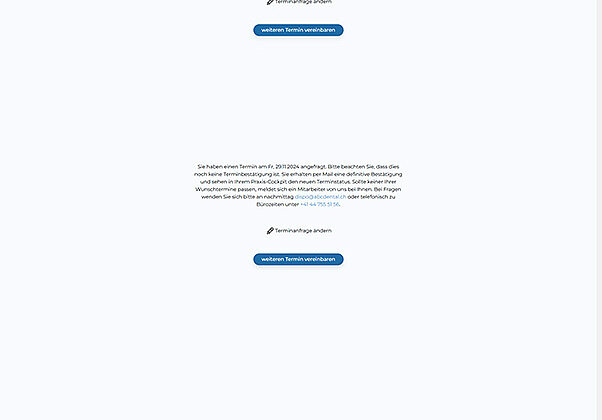 Danke-Seite für die Terminanfrage.