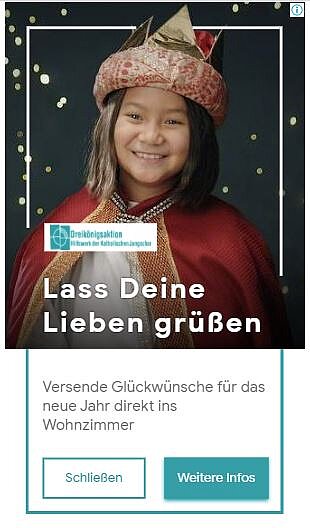 Sujet Lass Deine Lieben Grüßen - lachendes mödchen in Verkleidung.