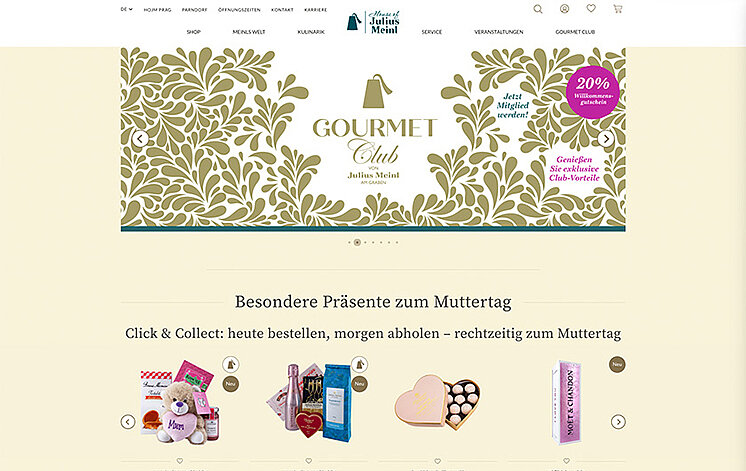 Gourmet Club in Desktop-Ansicht