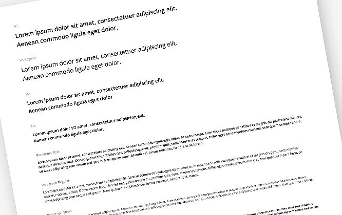 Schriftdefinitionen im Online-Styleguide.