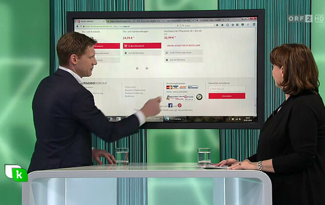 Live TV-Auftritt Philipp Pfaller LimeSoda CEO Philipp Pfaller beim Liveauftritt im ORF