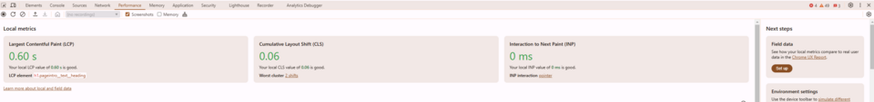 Core Web Vitals in den Chrome Entwicklertools messen Core Web Vitals in den Chrome Entwicklertools messen