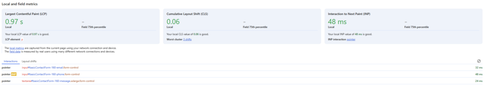 Interaction to next Paint in den Chrome Entwicklertools Interaction to next Paint in den Chrome Entwicklertools