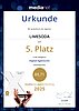 Urkunde 5. Platz von LIMESODA beim medianet.xpert-Ranking 2025 in der Kategorie Digital-Agenturen.