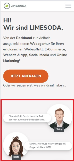 Ausgangssituation eines Cumulative Layout Shifts