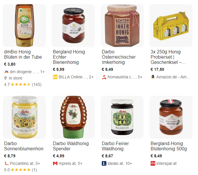 Google Shopping organische Suche